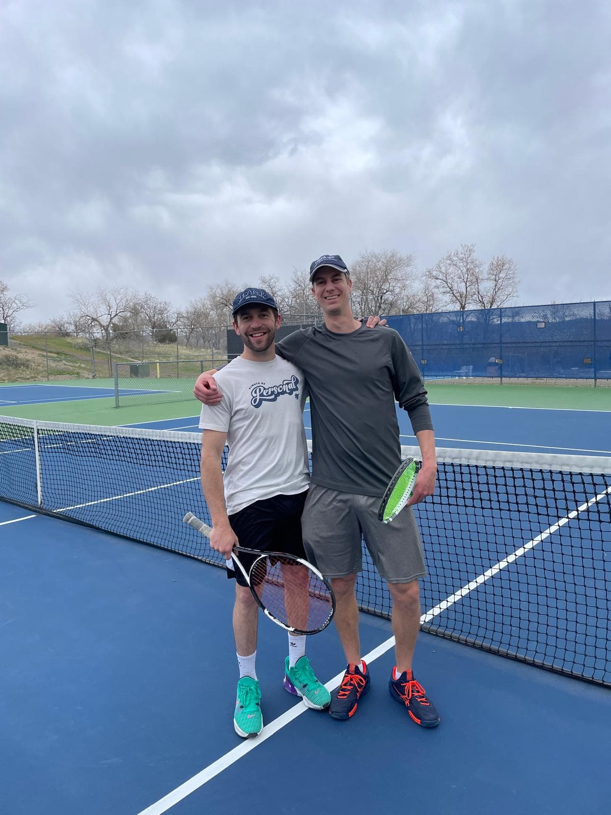 Two players on a tennis court